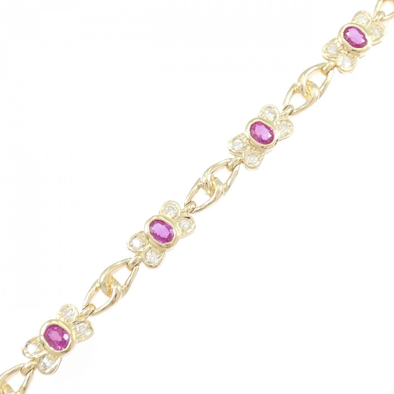 K18YG ルビー ブレスレット 1.77CT