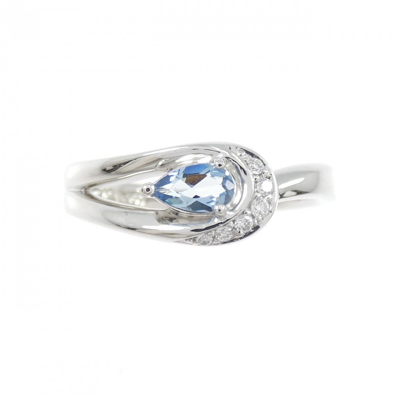 4゜C アクアマリン リング 0.132CT