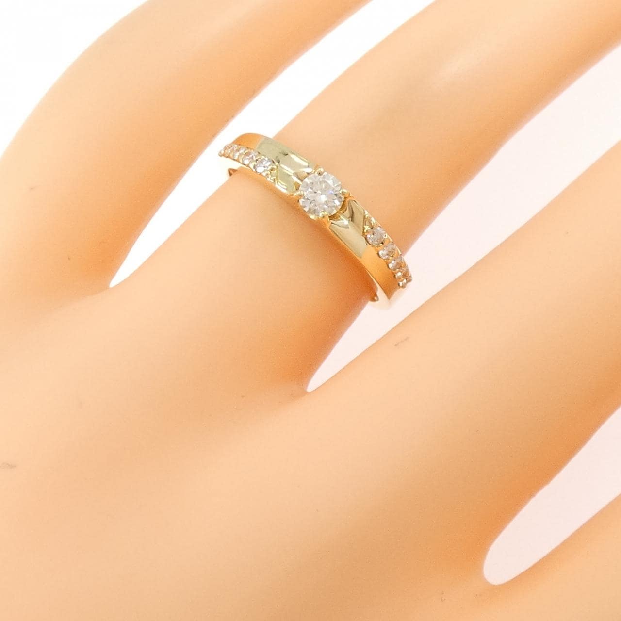 K18YG ダイヤモンド リング 0.165CT