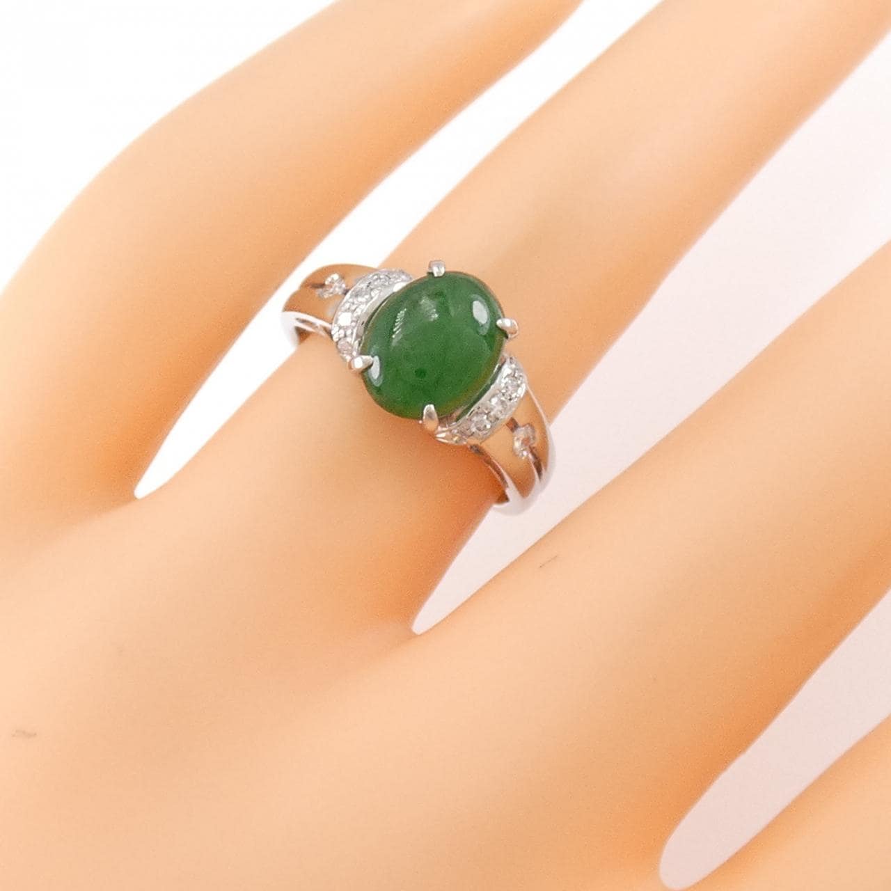 PT900 ヒスイ リング 2.09CT