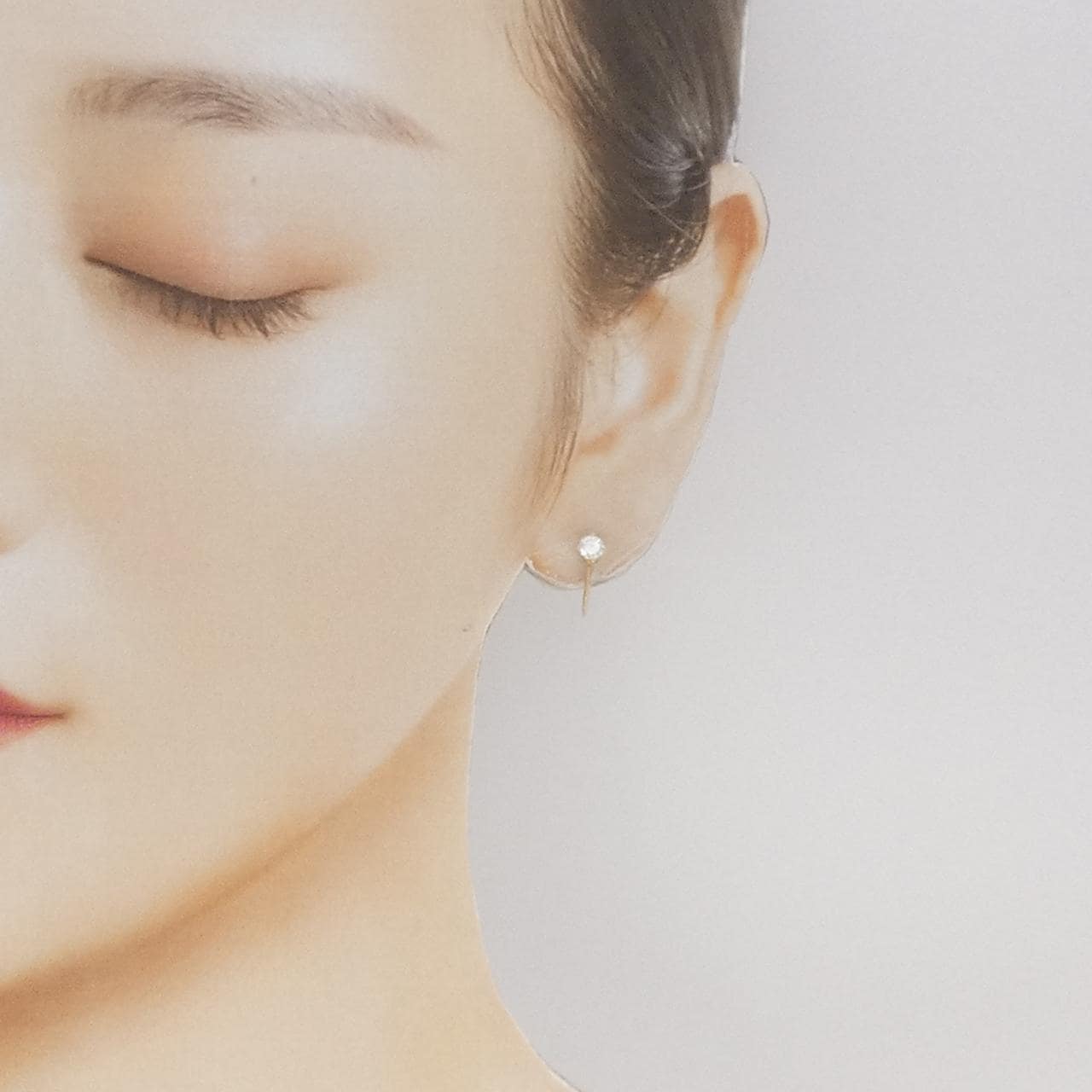 K18YG ソリティア ダイヤモンド イヤリング