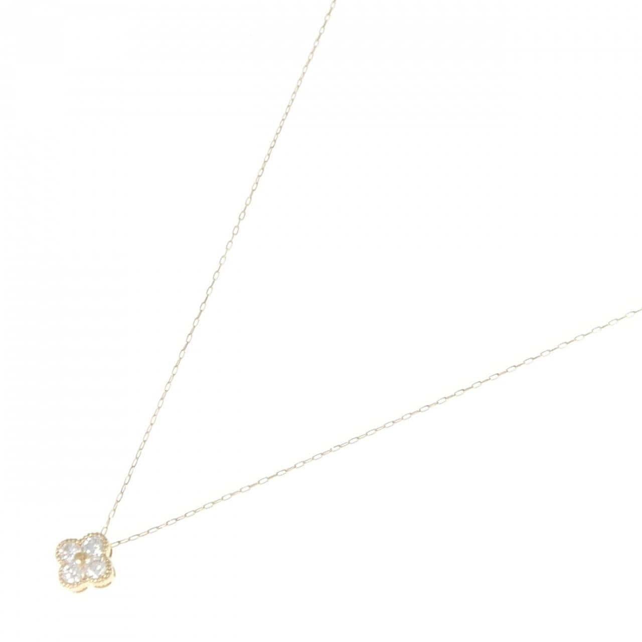 [BRAND NEW] K18YG Flower Diamond Necklace 0.20CT