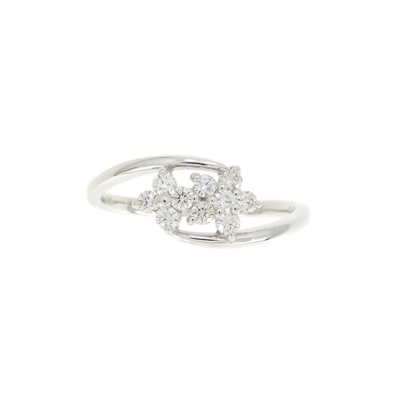 【新品】PT フラワー ダイヤモンド リング 0.20CT