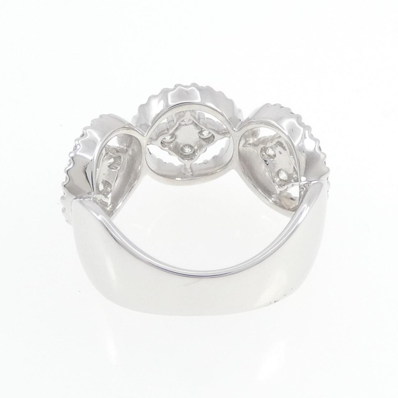 K18WG フラワー ダイヤモンド リング 1.10CT