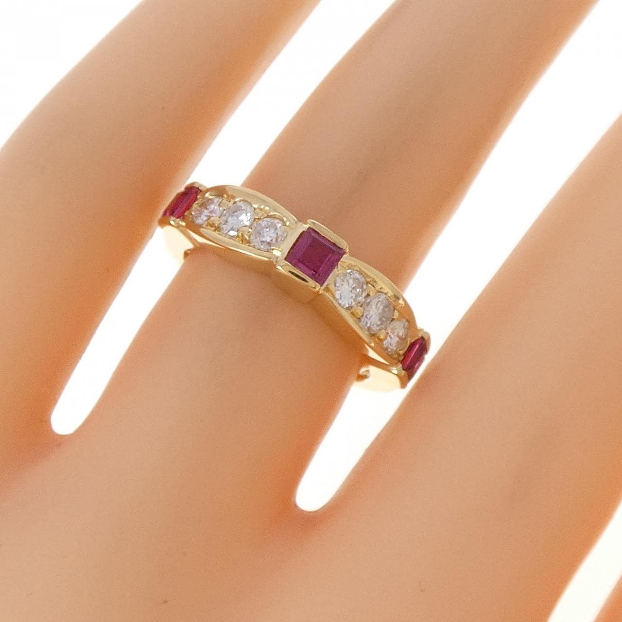 K18YG ルビー リング 0.47CT