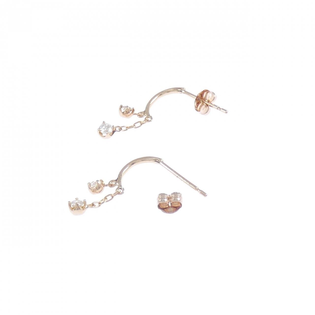 K14PG ダイヤモンド ピアス 0.14CT