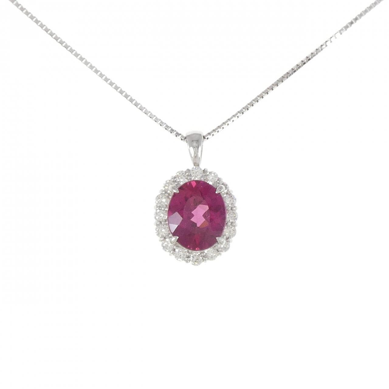 [Remake] PT Rubellite Tourmaline Necklace 4.292CT