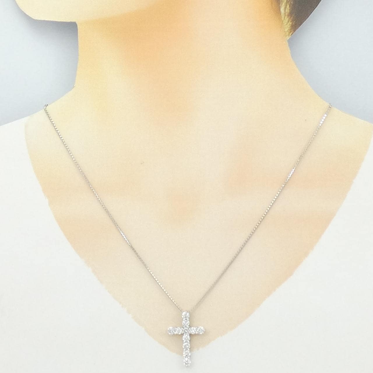 PT900/PT850 クロス ダイヤモンド ネックレス 1.50CT