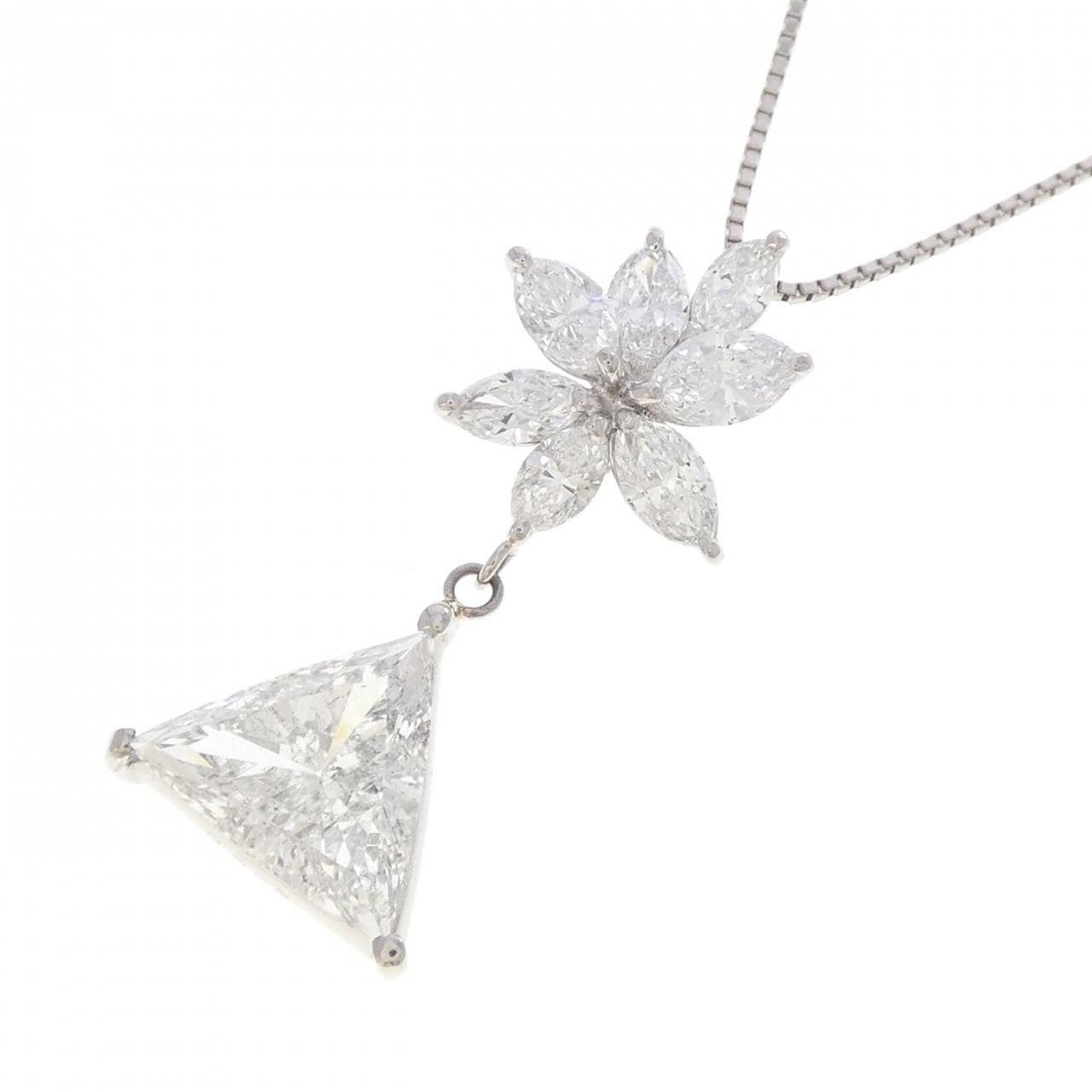 PT850 ダイヤモンド ネックレス 2.303CT F SI2 ファンシーカット
