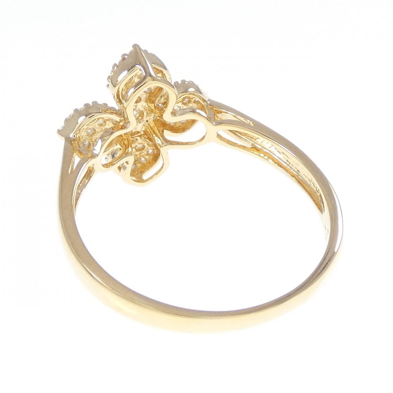 K18YG フラワー ダイヤモンド リング 0.27CT