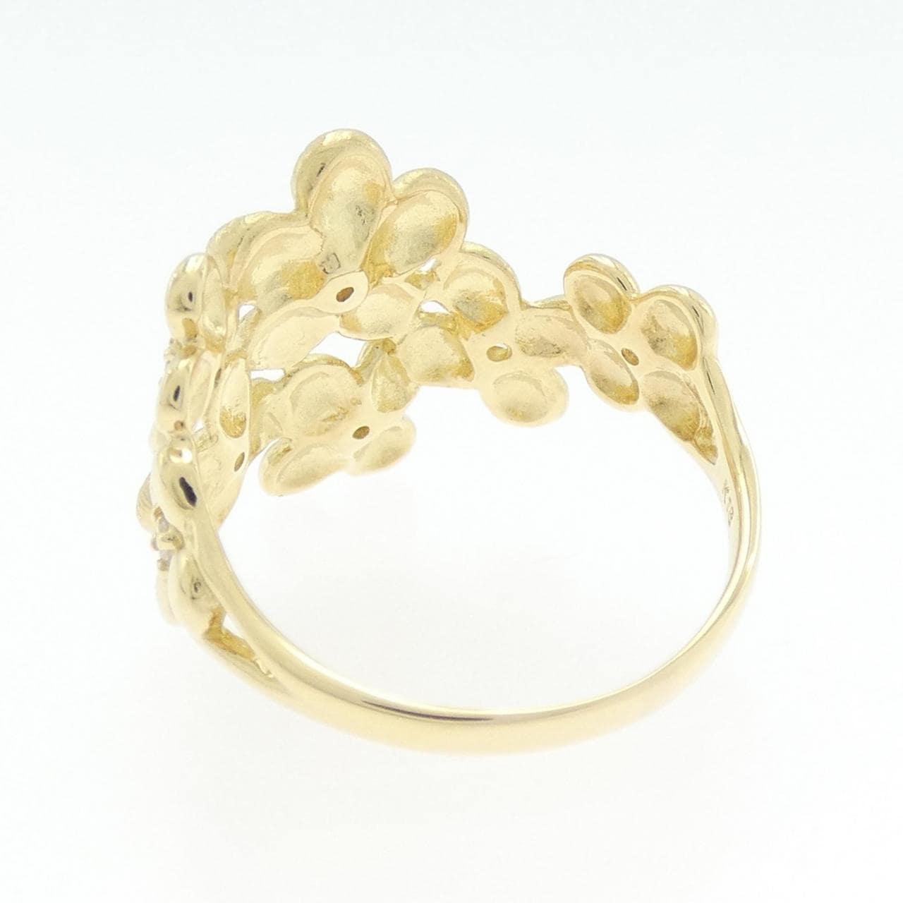 K18YG フラワー ダイヤモンド リング 0.23CT