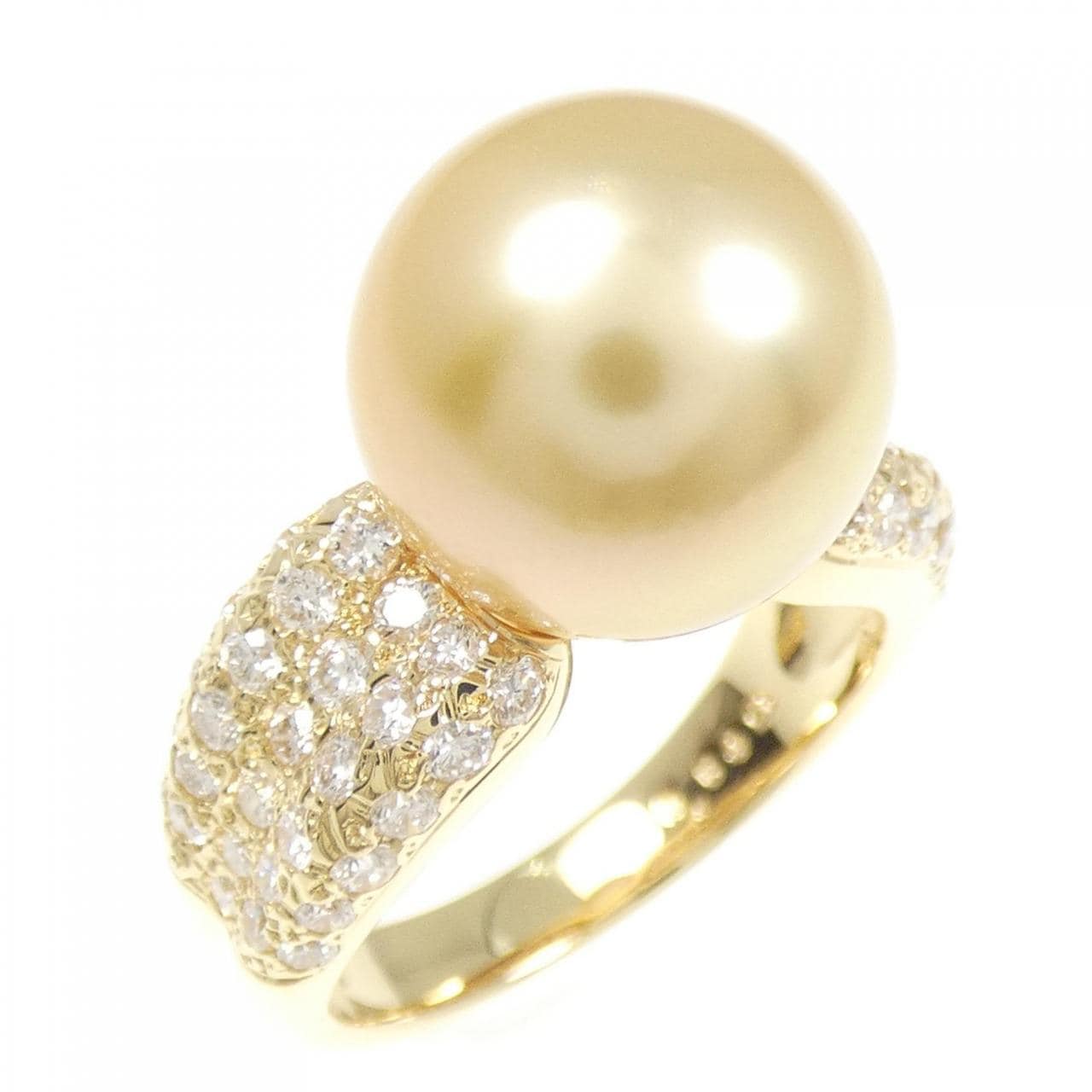 K18YG白蝶珍珠戒指11.6mm