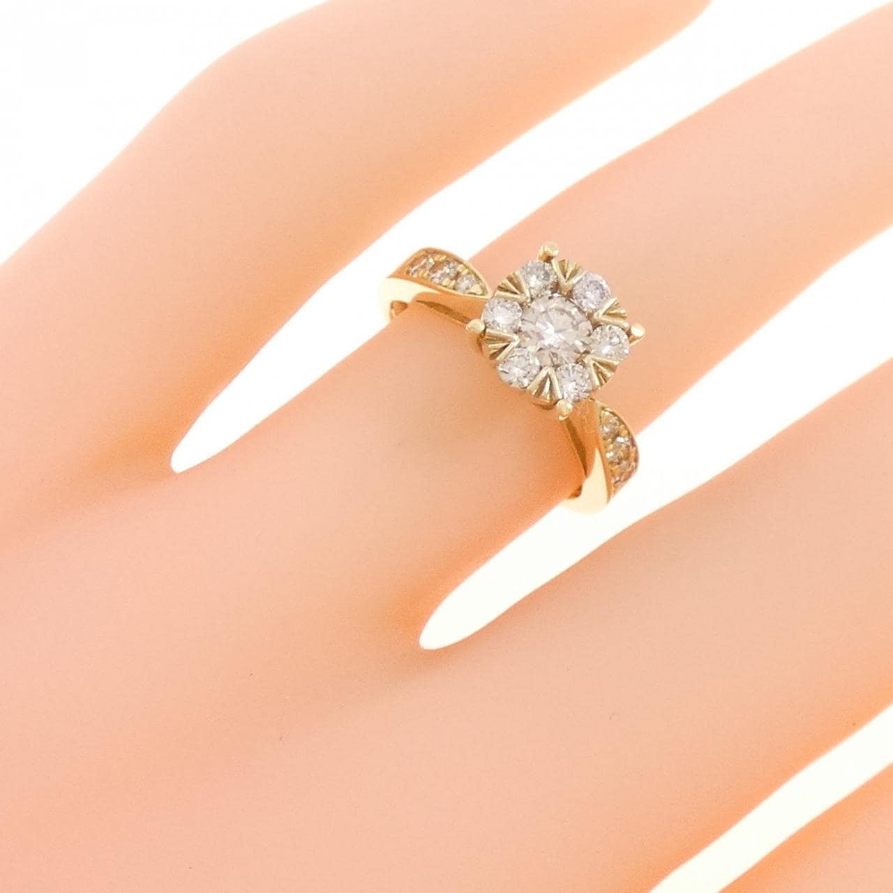 K18YG ダイヤモンド リング 0.66CT