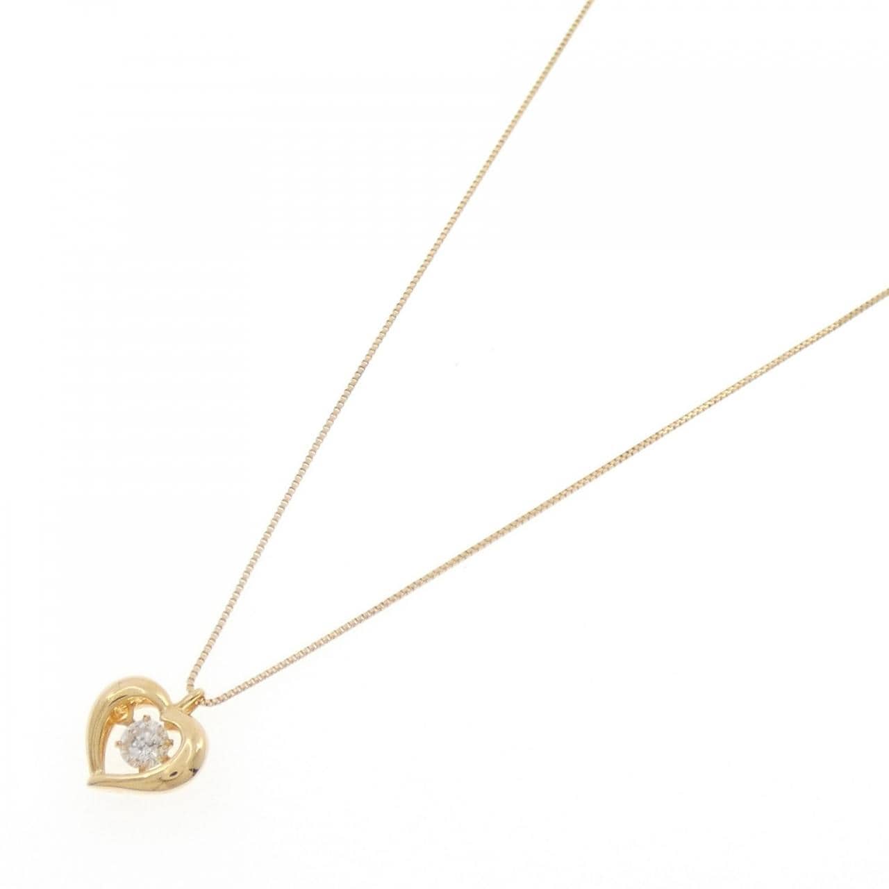 K18YG ハート ダイヤモンド ネックレス 0.10CT