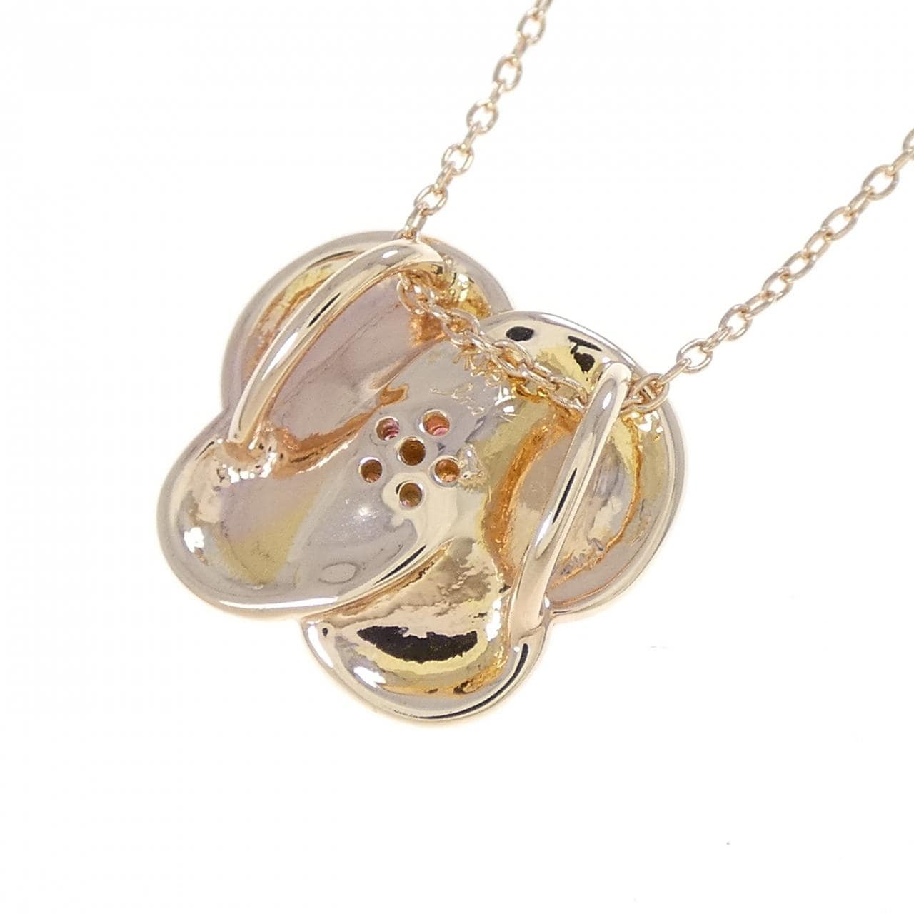 K10PG フラワー サファイヤ ネックレス