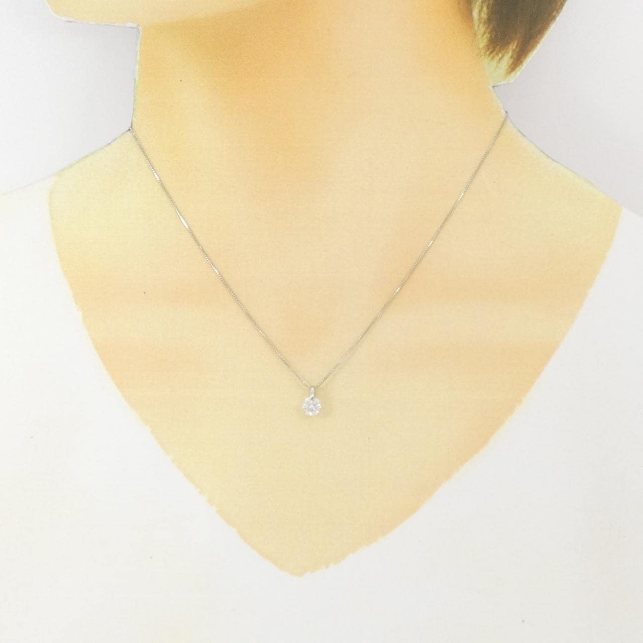 PT900/PT850 ソリティア ダイヤモンド ネックレス 0.531CT