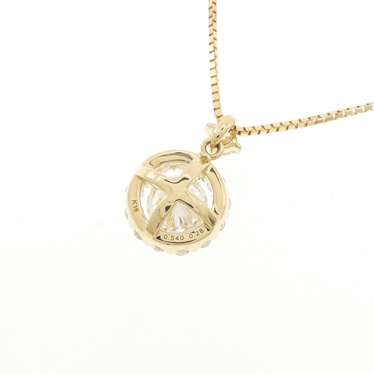 【新品】K18YG ダイヤモンド ネックレス 0.540CT G SI2 VG