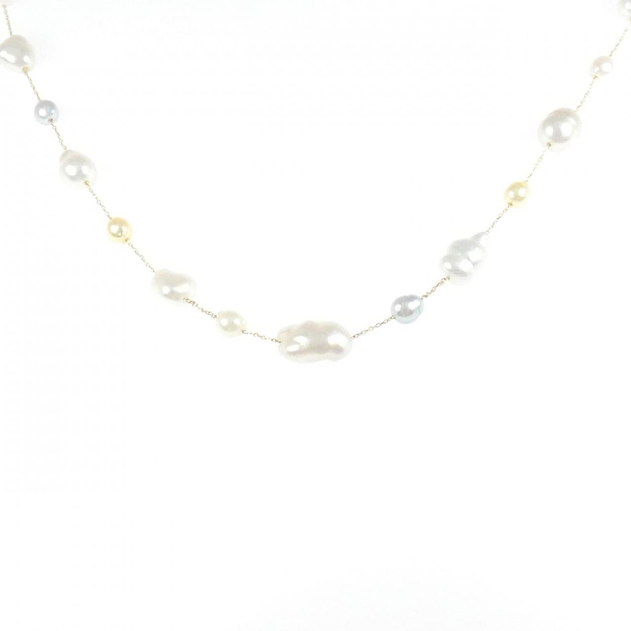 K18YG 白蝶パール ネックレス