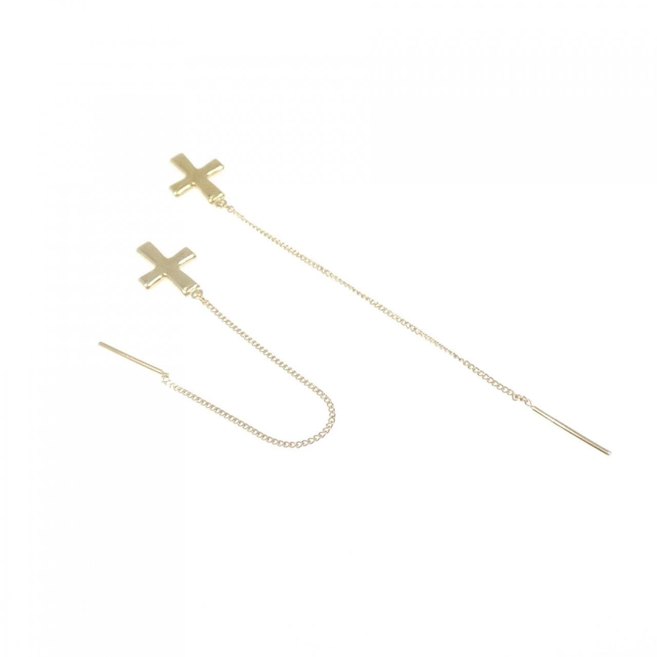 K10YG クロス ピアス