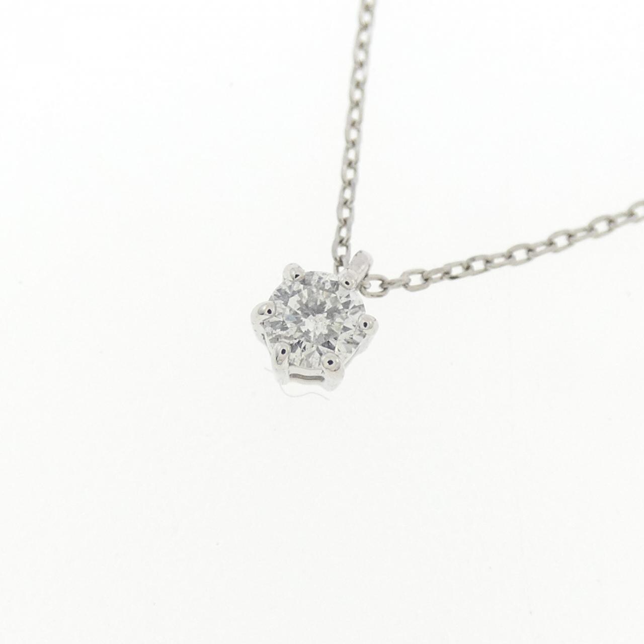 PT900/PT850 ソリティア ダイヤモンド ネックレス 0.08CT