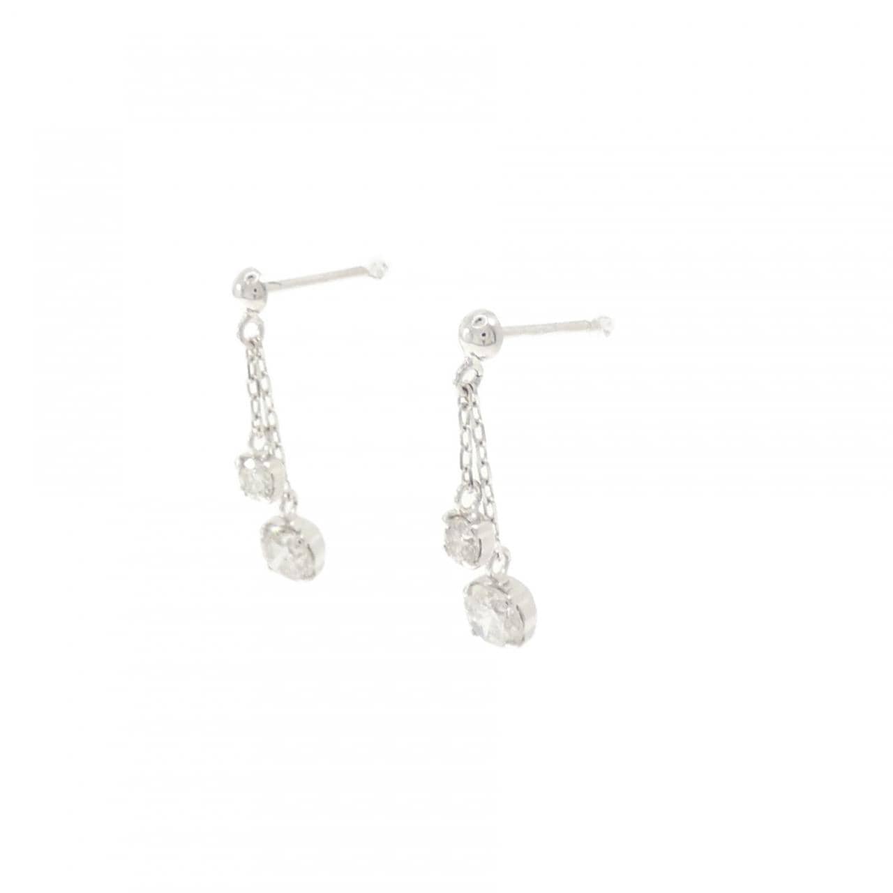 K18WG ダイヤモンド ピアス 0.50CT