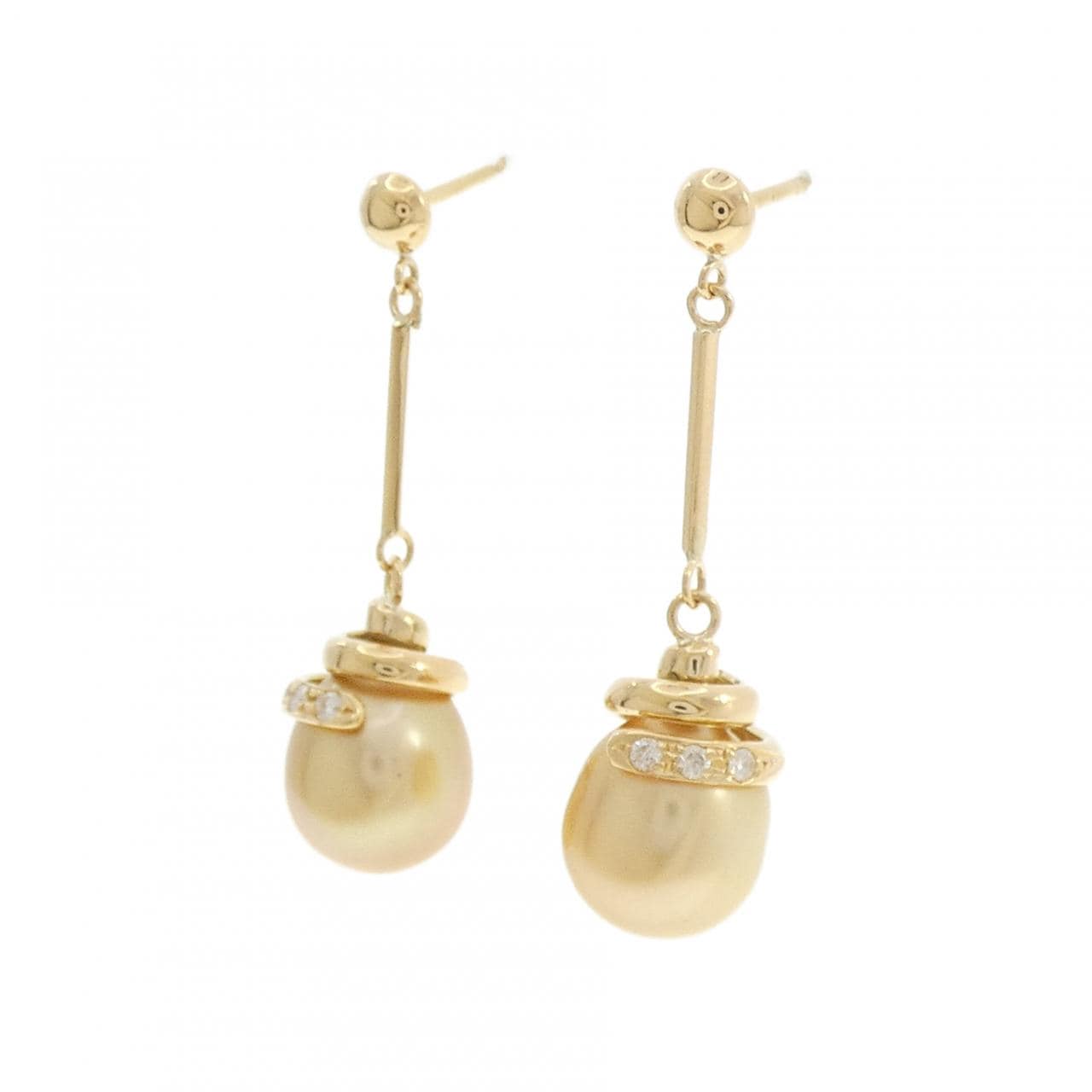 K18YG 白蝶パール ピアス