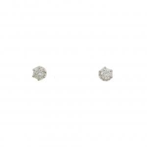 PT900 ソリティア ダイヤモンド ピアス