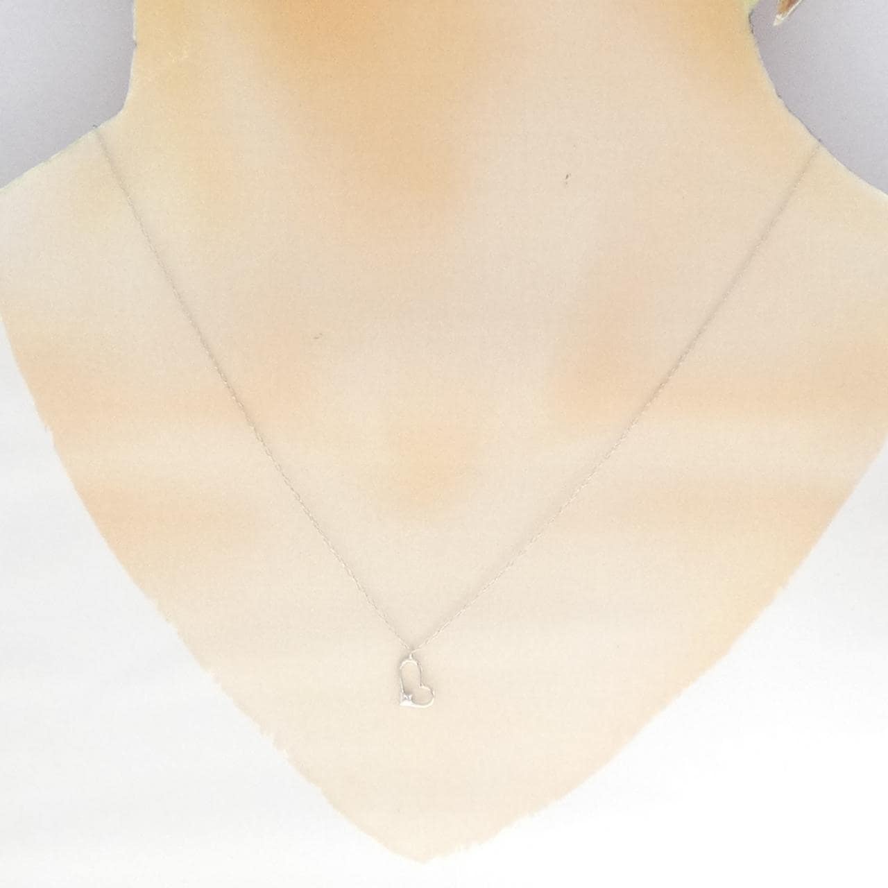 K10WG ハート ダイヤモンド ネックレス