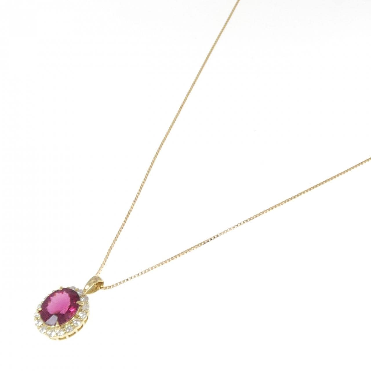 [Remake] K18YG Rubellite Tourmaline Necklace 4.623CT