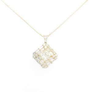 【新品】K18YG ダイヤモンド ネックレス 1.021CT VLY VS2 ファンシーカット