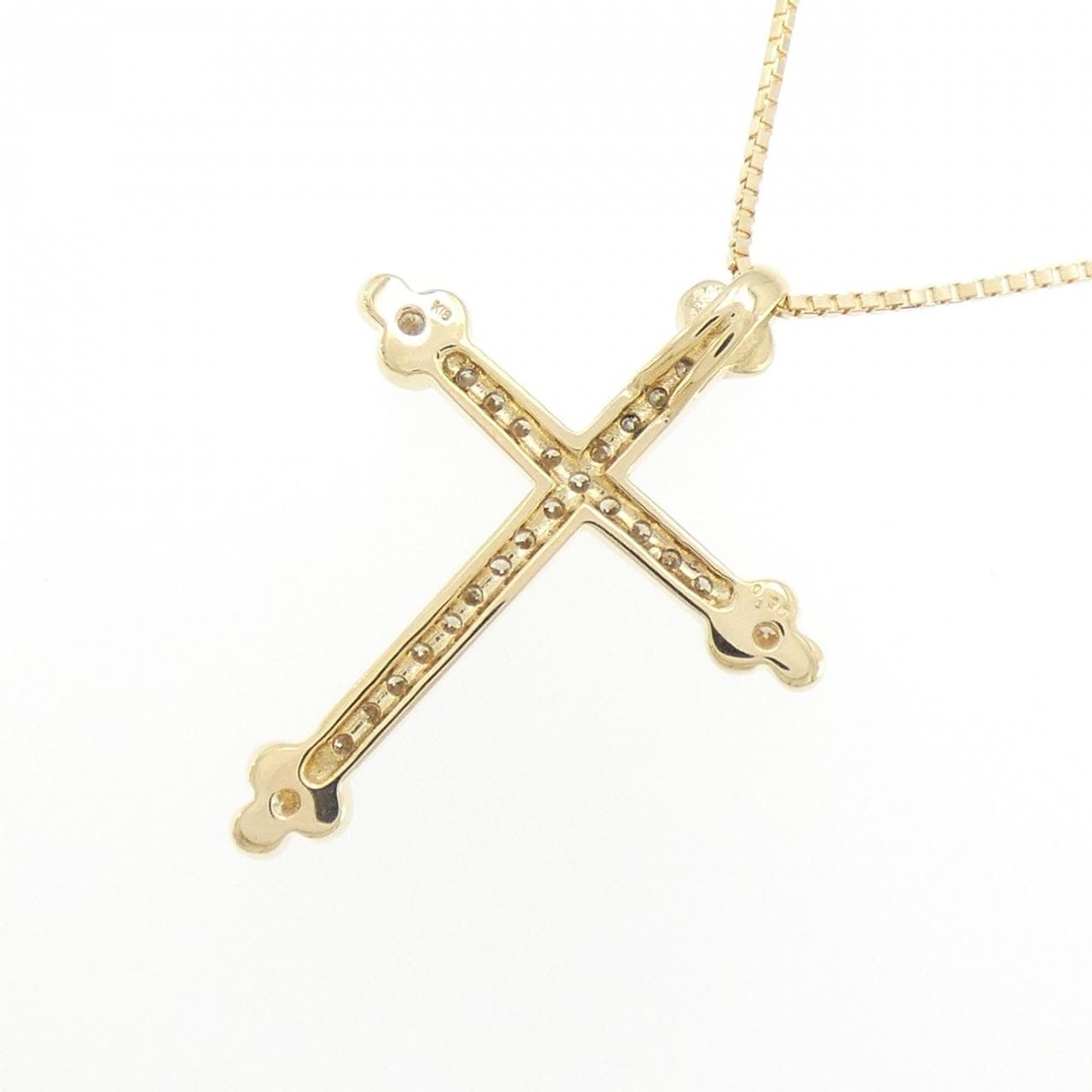 K18YG クロス ダイヤモンド ネックレス 0.30CT