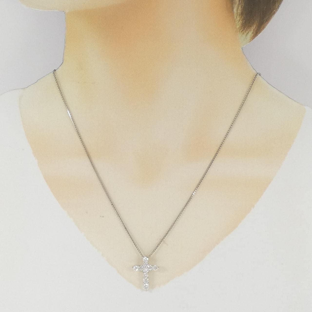 PT900/PT850 クロス ダイヤモンド ネックレス 1.00CT