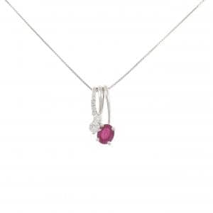 PT900/PT850 ルビー ネックレス 0.62CT