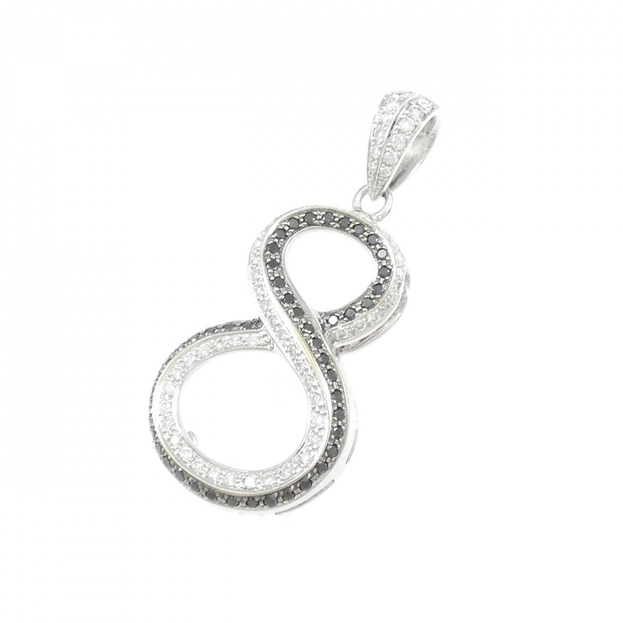 K18WG ナンバー8 ダイヤモンド ペンダント 0.40CT