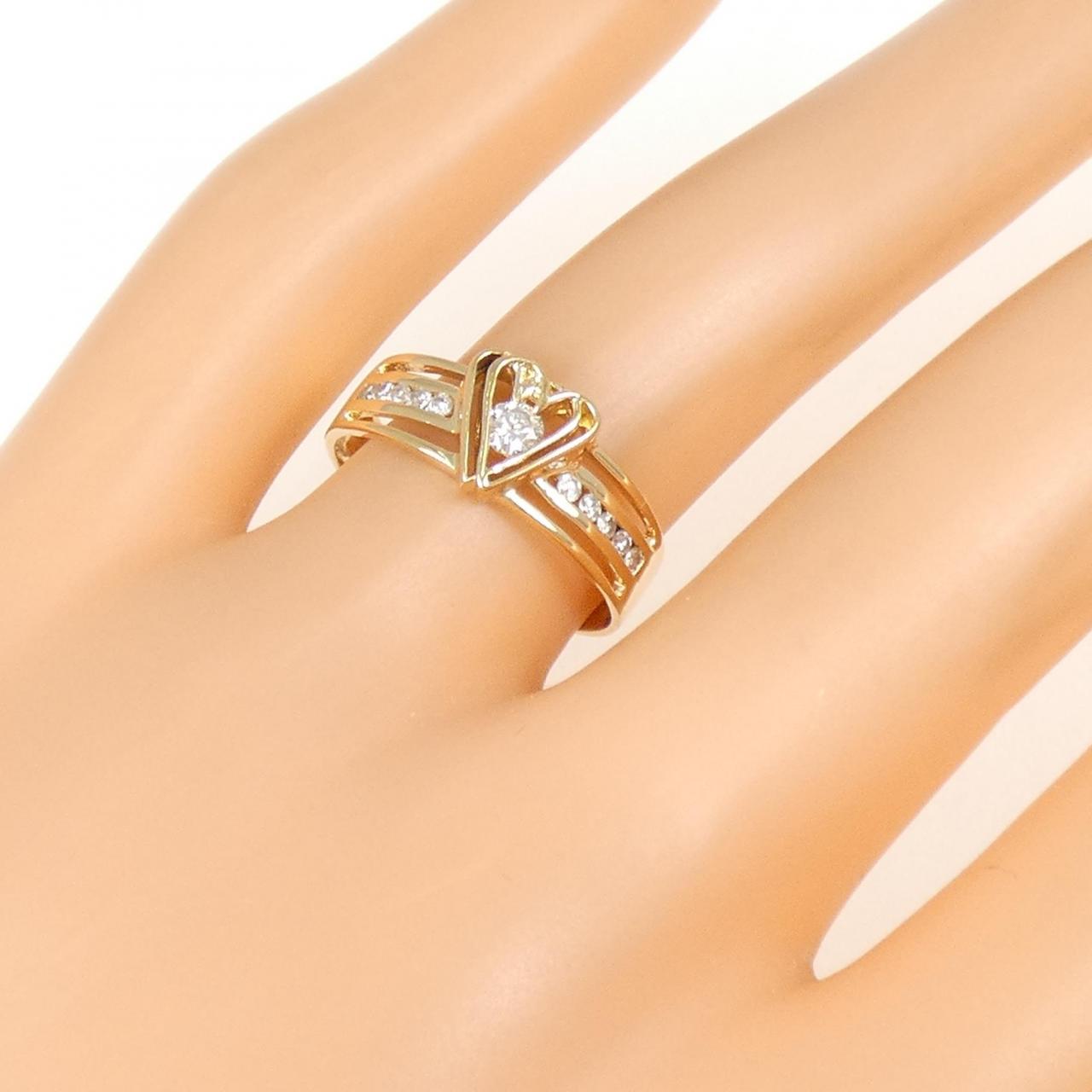 K18YG ハート ダイヤモンド リング 0.21CT