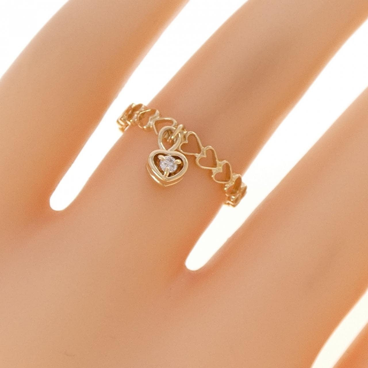 K18YG ハート ダイヤモンド リング 0.06CT