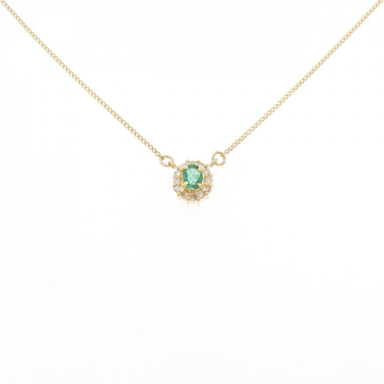K18YG emerald necklace