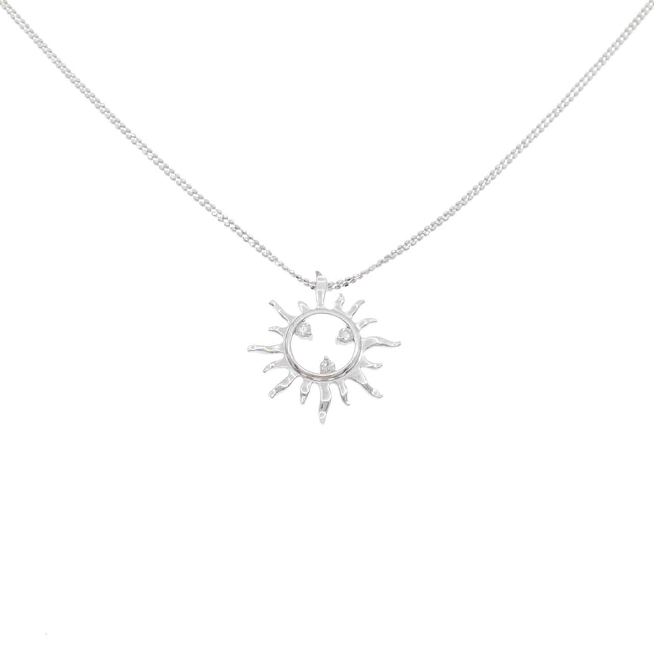K18WG サン ダイヤモンド ネックレス 0.12CT