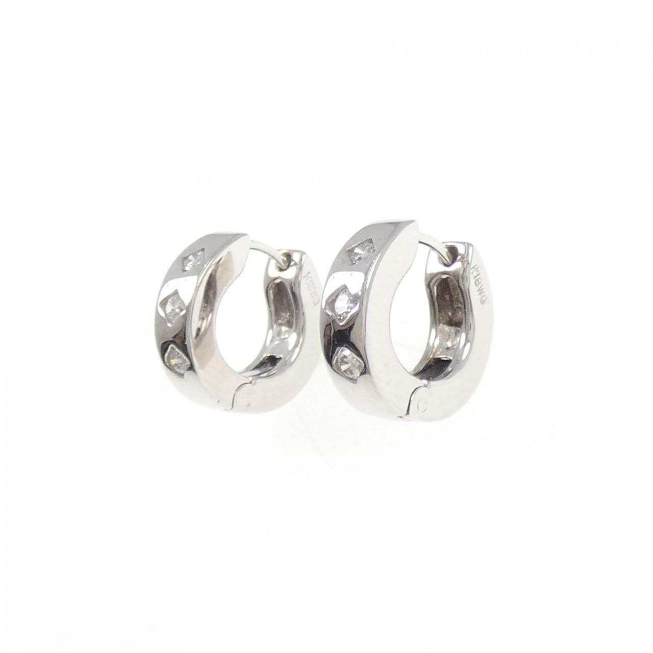 K18WG ダイヤモンド ピアス 0.16CT