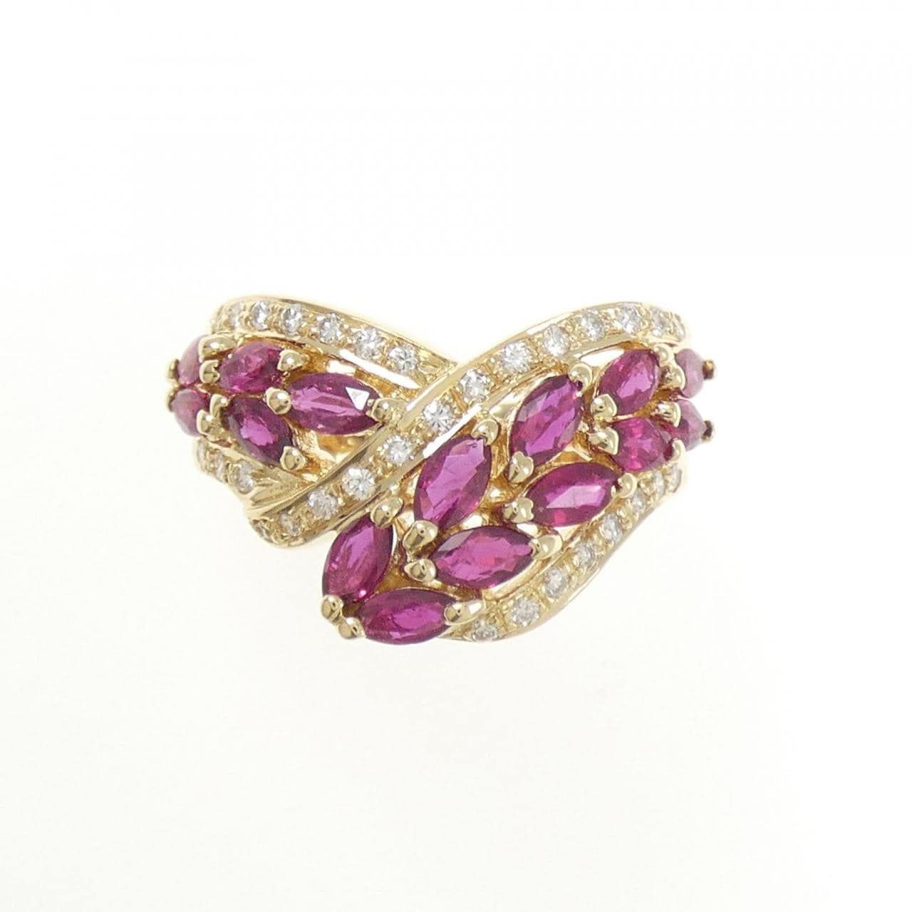 K18YG ルビー リング 1.43CT