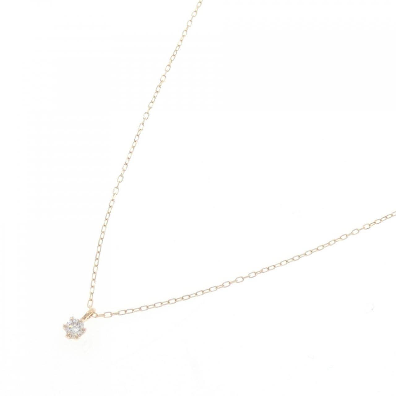K10YG ソリティア ダイヤモンド ネックレス 0.05CT