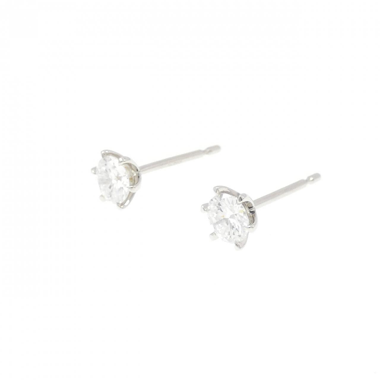 [再加工款] PT900/ST鑽石耳環 0.208CT 0.242CT D VS2 VG-良好