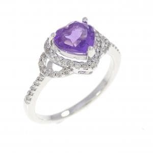 K10WG ハート アメジスト リング