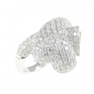 K18WG パヴェ ハート ダイヤモンド リング 1.00CT