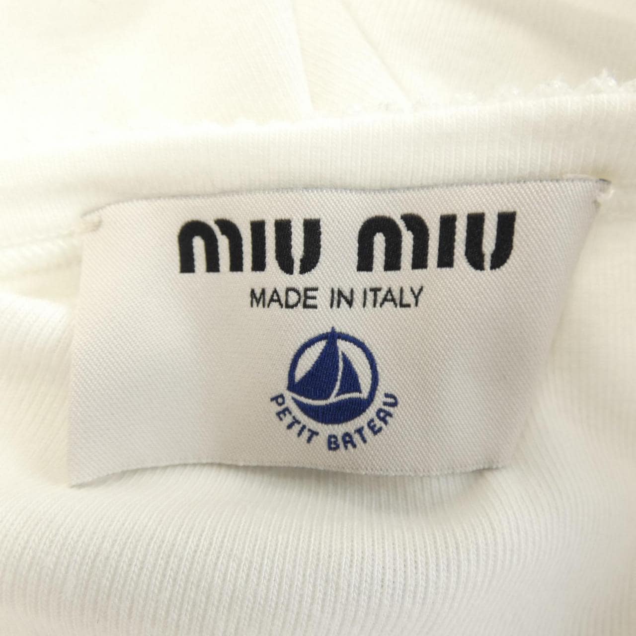 ミュウミュウ MIU MIU PETIT BATEAU ストレッチジャージー スリムTシャツ MJN563 SOOO 16J8 トップス