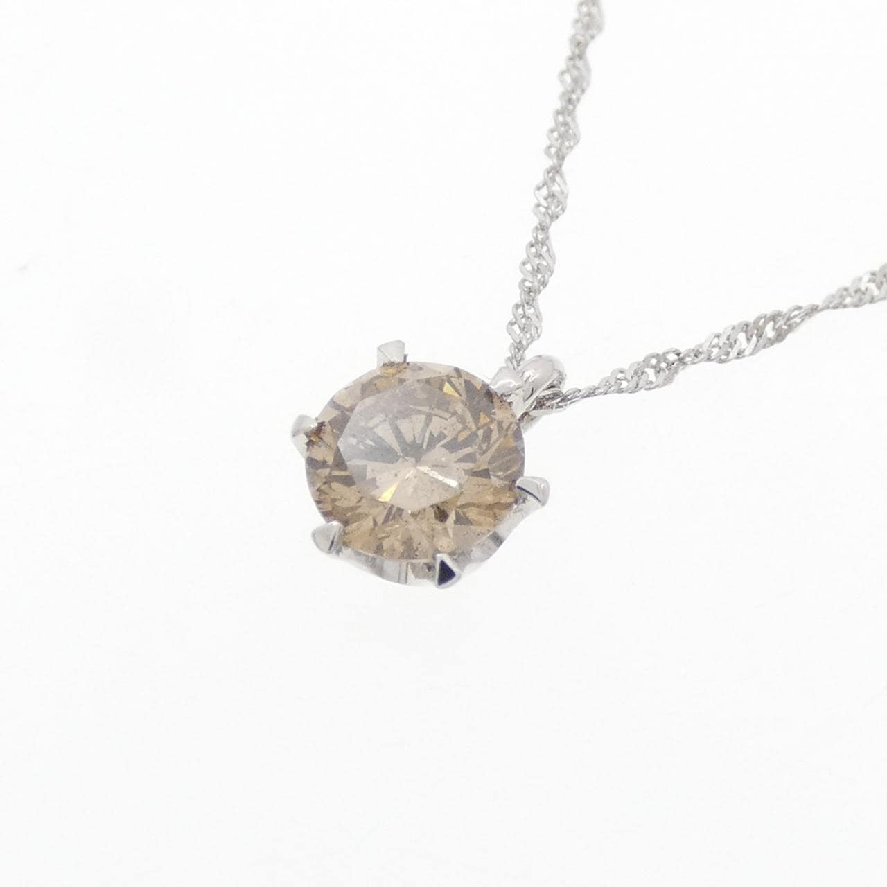 K18WG solitaire Diamond necklace 0.601CT