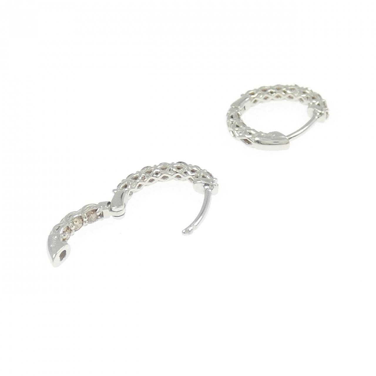 PT950 ダイヤモンド フープ ピアス 0.50CT