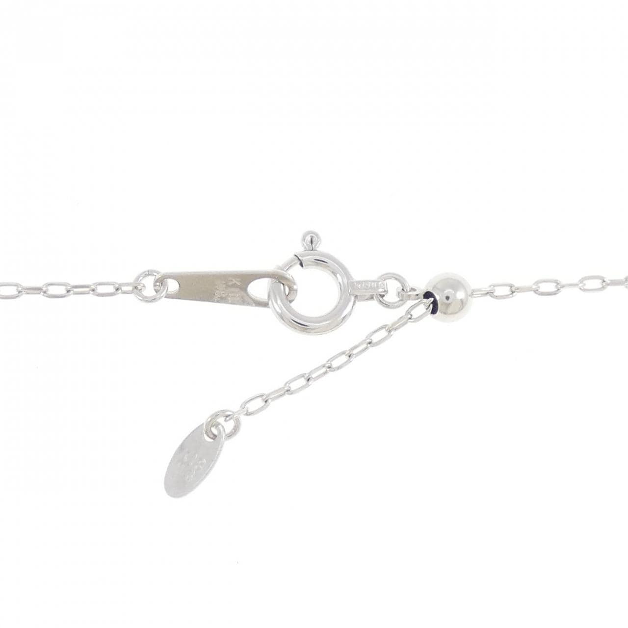 K18WG クローバー ダイヤモンド ネックレス 0.02CT