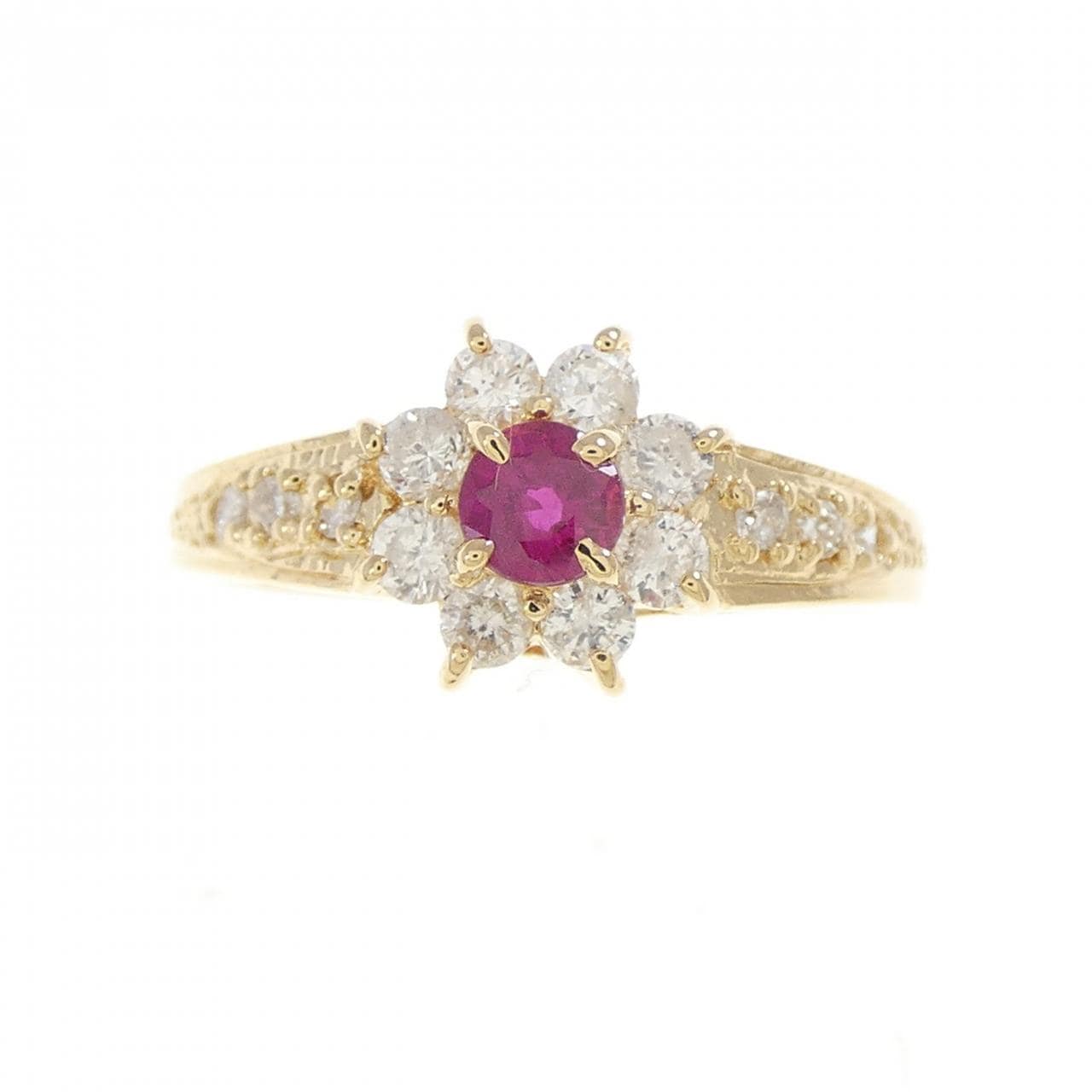 K18YG ルビー リング 0.3CT