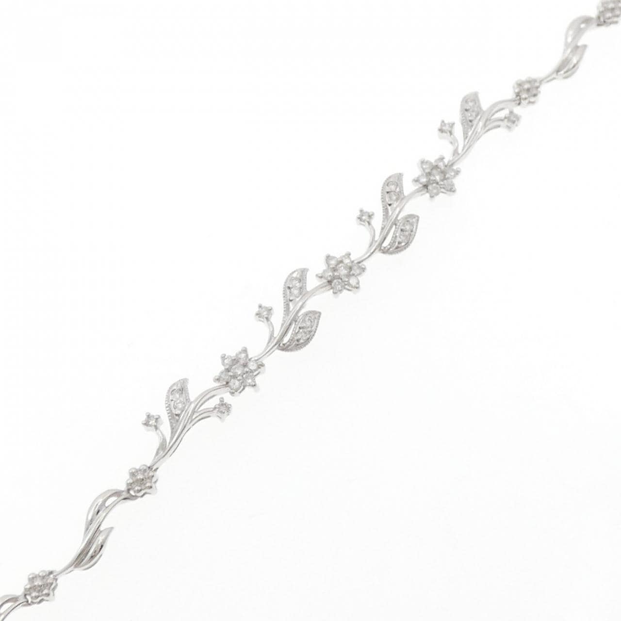 K18WG フラワー ダイヤモンド ブレスレット 0.52CT